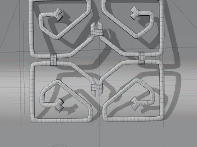 Wrought iron grill for exterior decoration 3D model