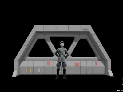 Star Wars Star Destroyer Bridge Windows Diorama for figures 3D print model