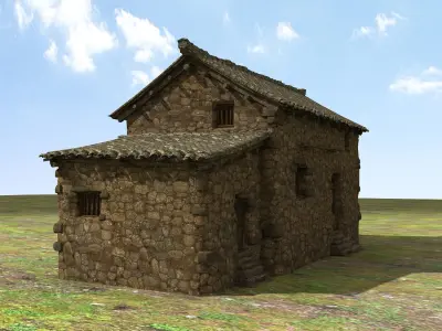 Stone House Low-poly 3D model