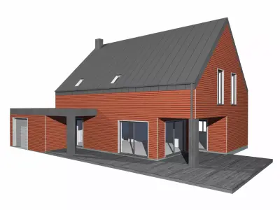 house with dimensions-10 Low-poly 3D model