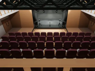 Concert Stage Hall Low-poly 3D model