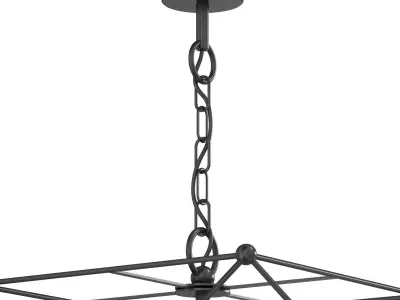 Spatial Collection Four-Light Matte Black Global Pendant Light   3D model