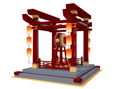 Torii Gate Low-poly 3D model 3D model