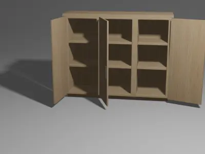 Cabinet wooden wardrobe 3D model