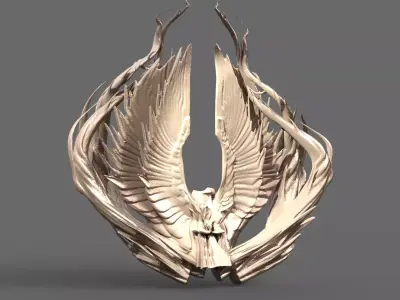 Praying Goddess stand Ivy base 3D model