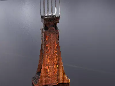 Norse Gods Engraved Dark Tower bridge 2 3D model