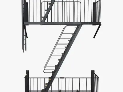 Street fire escape 3D model
