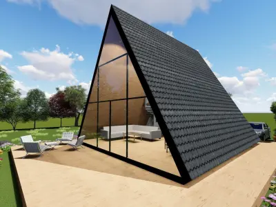 Triangle house design 3D model