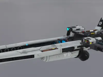 Sci-Fi Heavy Rocket Launcher or Cannon Low-poly 3D model