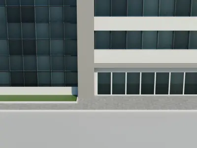 Tall urban city buildings Low-poly 3D model