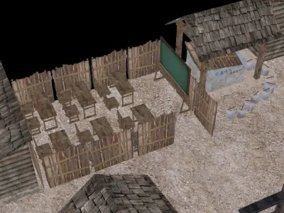 Old Shack Low-poly 3D model  Low-poly 3D model