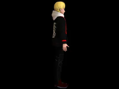Anime Boy Low Poly Character 14 Low-poly 3D model