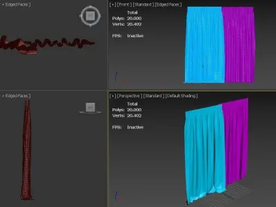 Curtain1 curtain Low-poly 3D model