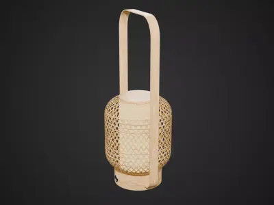 Bamboo Boho Table Lamp Low-poly 3D model