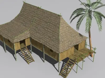 Vietnam hut Low-poly 3D model