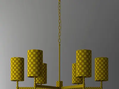 Gold Stem Chandelier 3D model