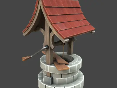 Well medeval 3d model Low-poly 3D model