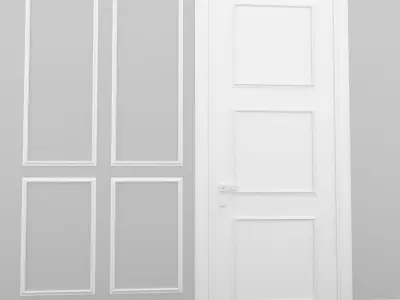 Molding empty room with door 3D model