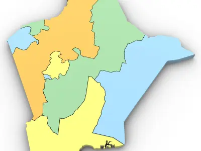 3d Political Map of Kenya 3D model