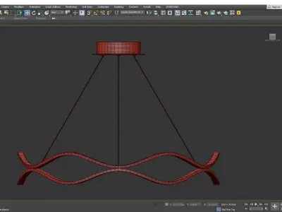 Aluminium Indoor Hanging Lamp with Silicone Shade Low-poly 3D model