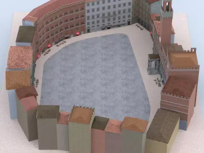 Renaissance Courtyard in multiple formats 3D model