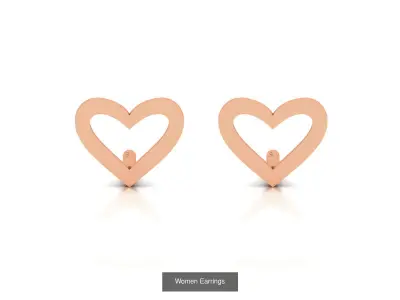 18 Plain Gold Earrings  3D Model Pack