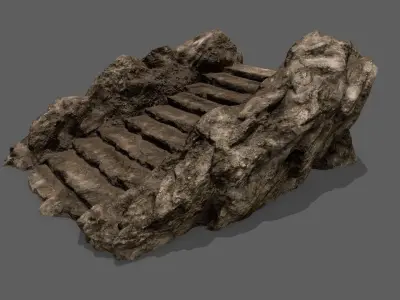 Stairs rock Low-poly 3D model get