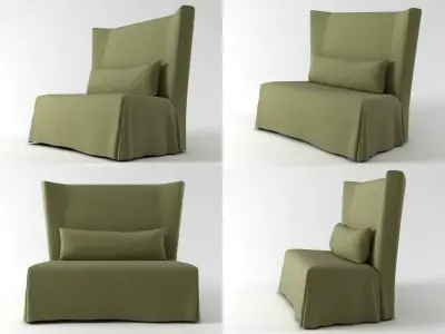 Stewart four different chairs with cushions 3D model