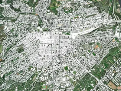 Cityscape Wiesbaden Germany 3D model