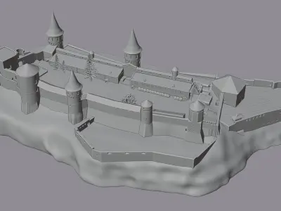 Kamianets Podilskiy Fortress printable high-poly  3d model  3D print model