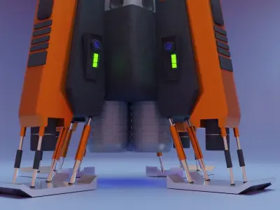 Sci-Fi Spaceship Low-poly 3D model by icepun from CGTrader (Low-poly)