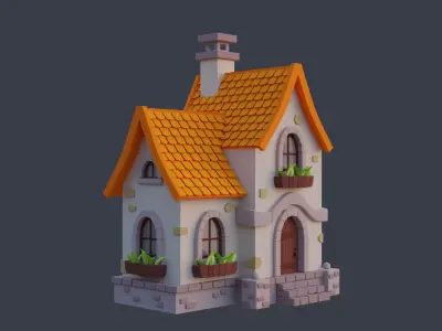 Cartoon House 10 Low-poly 3D model