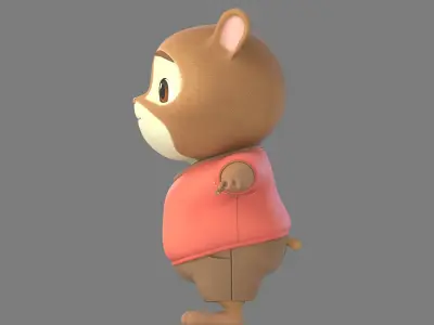cartoon hamster 3D model
