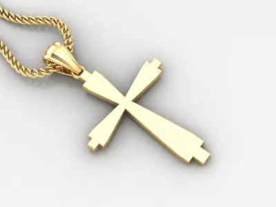Light Gold 18K Cross Pendant 1CP001 3D print model purchase
