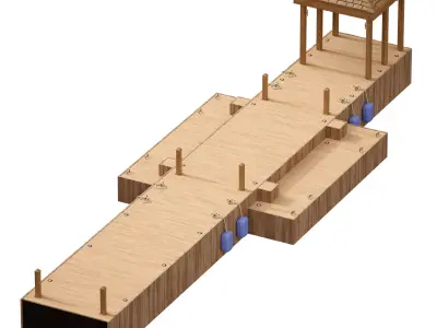 Wooden Pier 3D model
