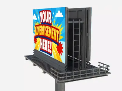 Advertising Billboard 01 Low-poly 3D model