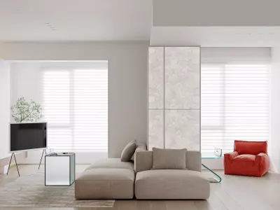 Cozy livingroom interior scene 3D model