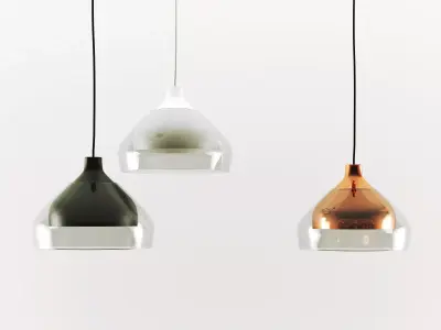 Trace 1 three pendant lights hanging from wall 3D model