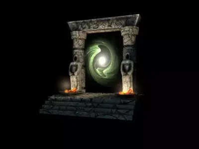 Ancient portal gate Low-poly 3D model