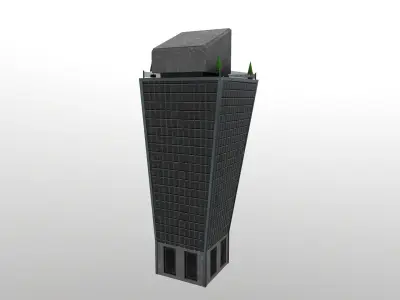 Cyberpunk City - Building 15 - NFT Skyscraper Low-poly 3D model
