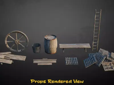 Kham Sentinel - Tibeto Mongolian Outpost Environment Kit Low-poly 3D model