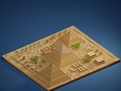 Great Pyramid of Giza Low-poly 3D model
