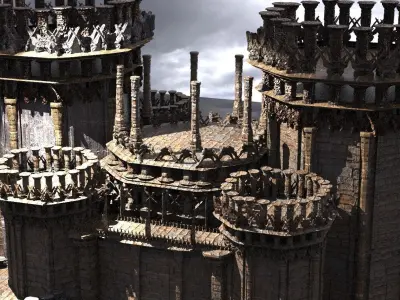 Ancient Elden Celtic Ruins Kitbash 3D model