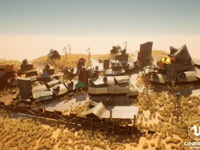 Stylized Farm Low-poly 3D model