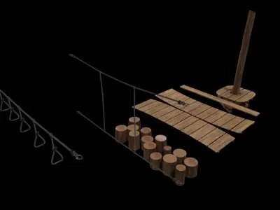 Modular Rope Park - Gest Low-poly 3D model