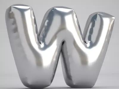 W Balloon Silver 3D model