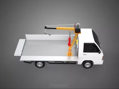 DROP SIDE CRANE HOIST ELECTRIC WINCH LOAD BED GATE PICKUP TRUCK 3D model