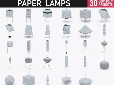 Interior Light Vol 5 - Paper Lamp Low-poly 3D model