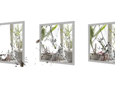 Animated ABC Broken Windows And Mirrors Glass 3D Models 3D model