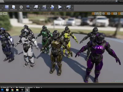 Armors Full Pack Low-poly 3D model